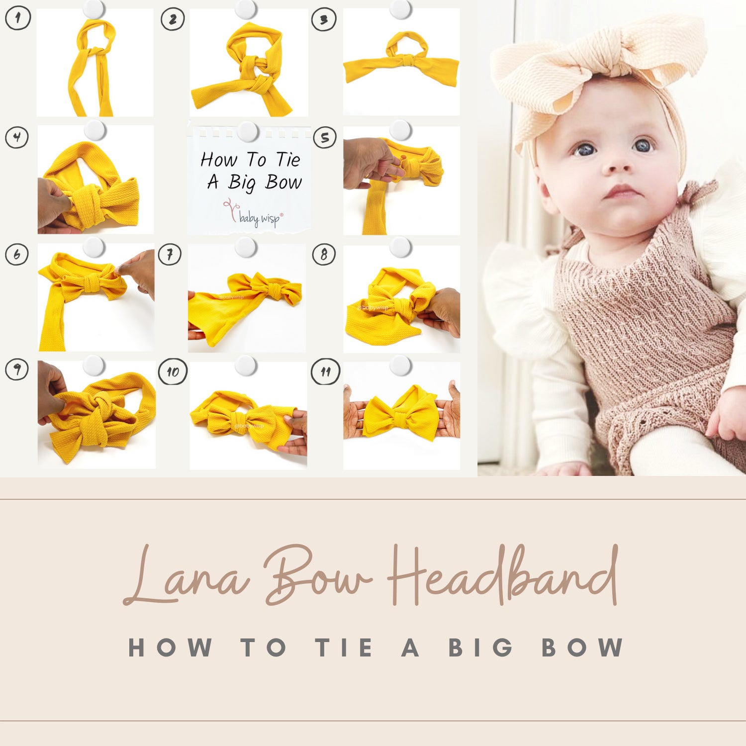 Adjustable Big Bow Baby Headband Top Knot Headbands Over Sized Bow Hair Newborn  Head Band Girl Large Hair Bows