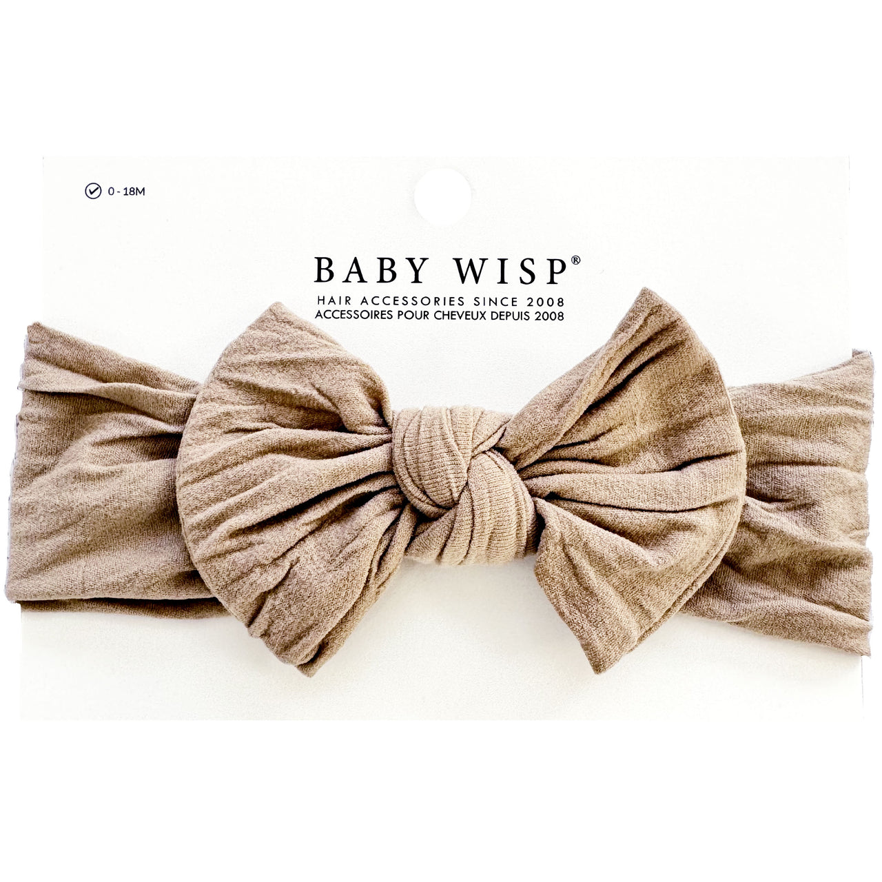 Infant Headwrap Nylon Knotted Bow Headband - Sand