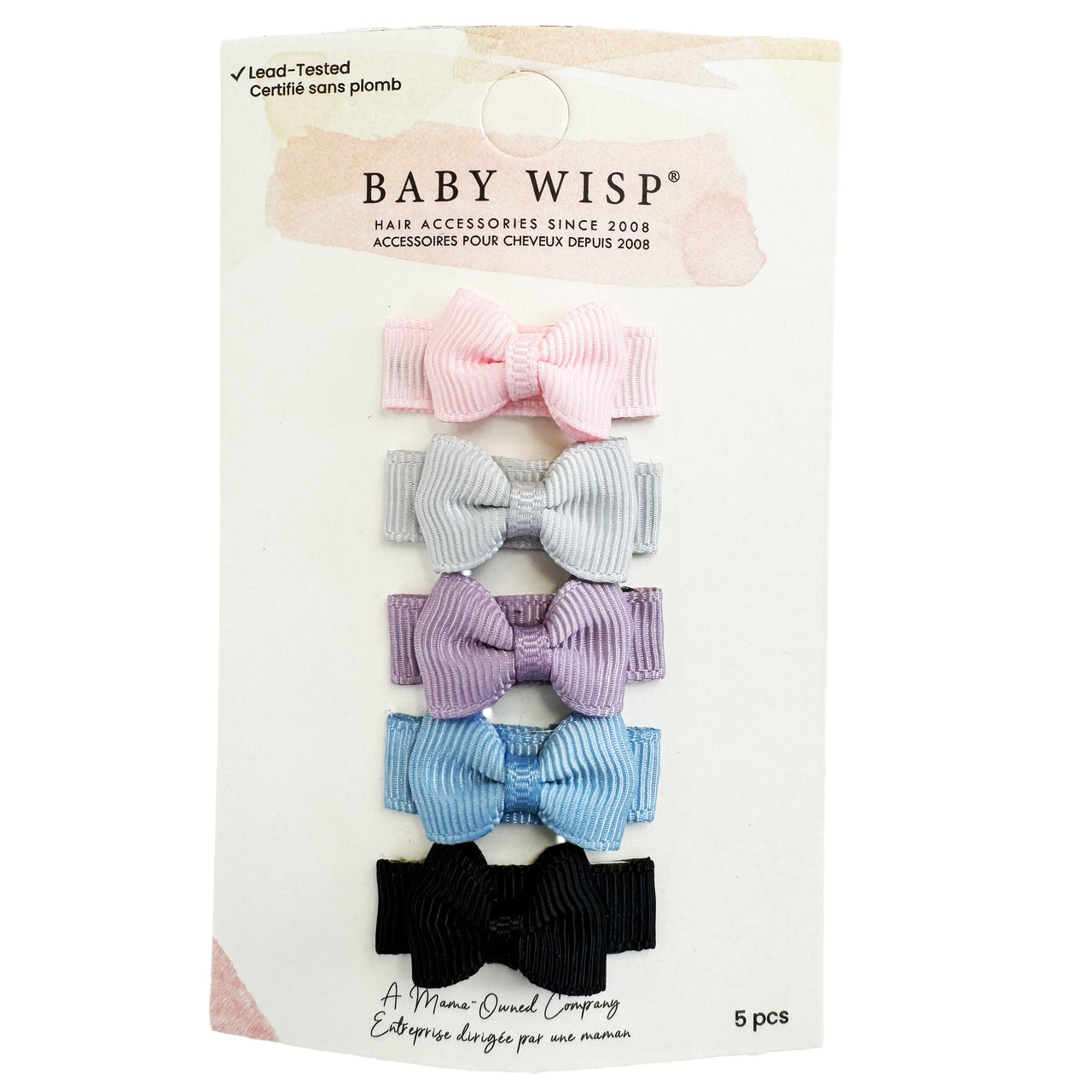 5 Small Snap Clips Mini Bows Tuxedo - Photogenic