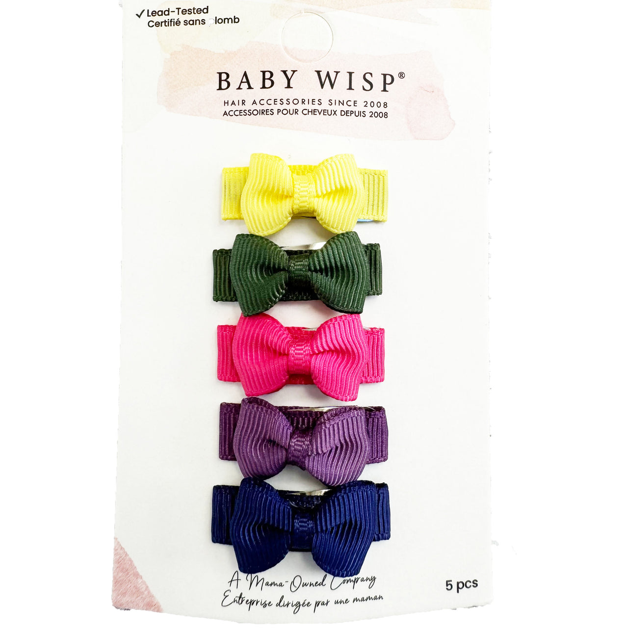 5 Small Snap Clips Mini Bows Tuxedo - Sunny Garden