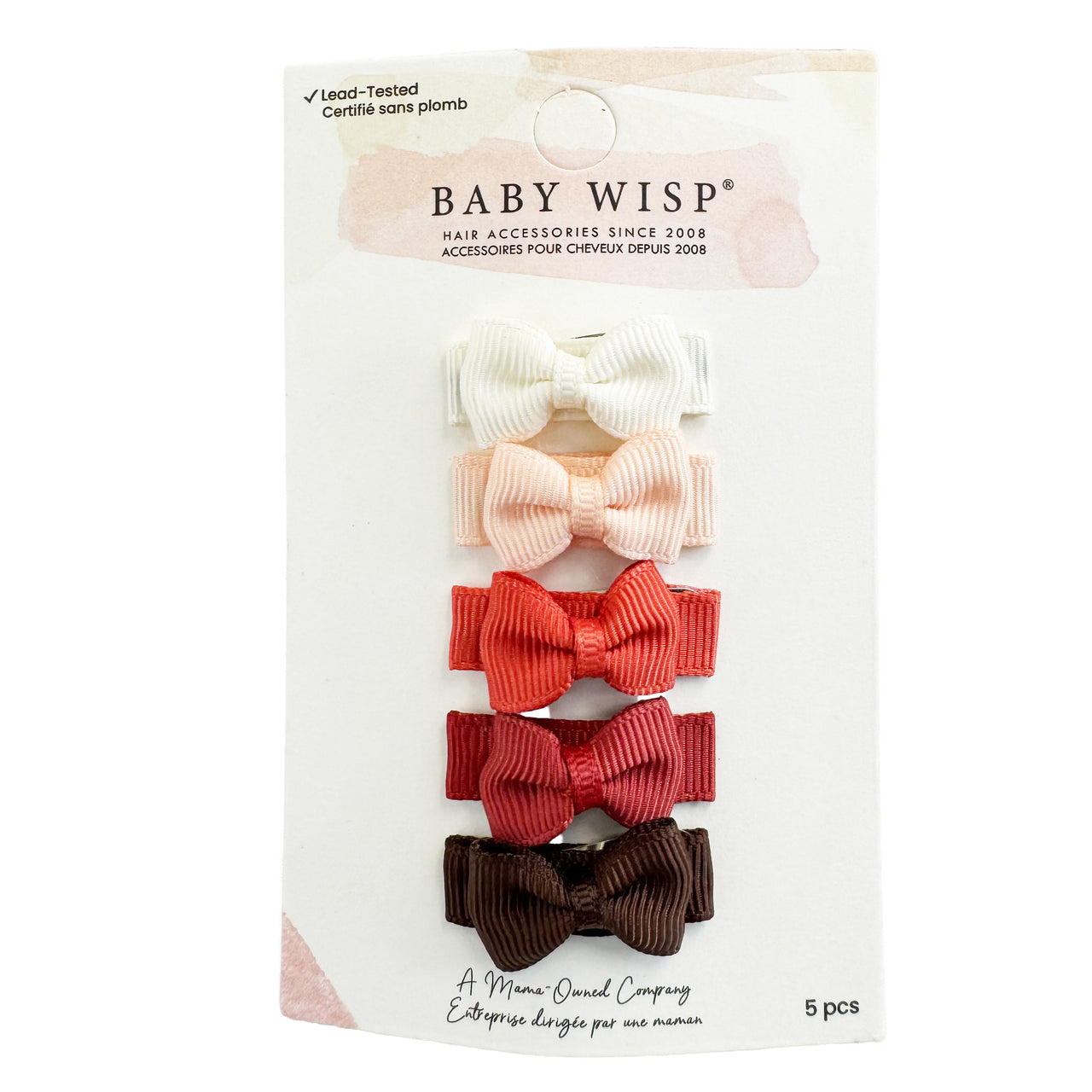 5 Small Snap Clips Mini Bows Tuxedo - Sunset