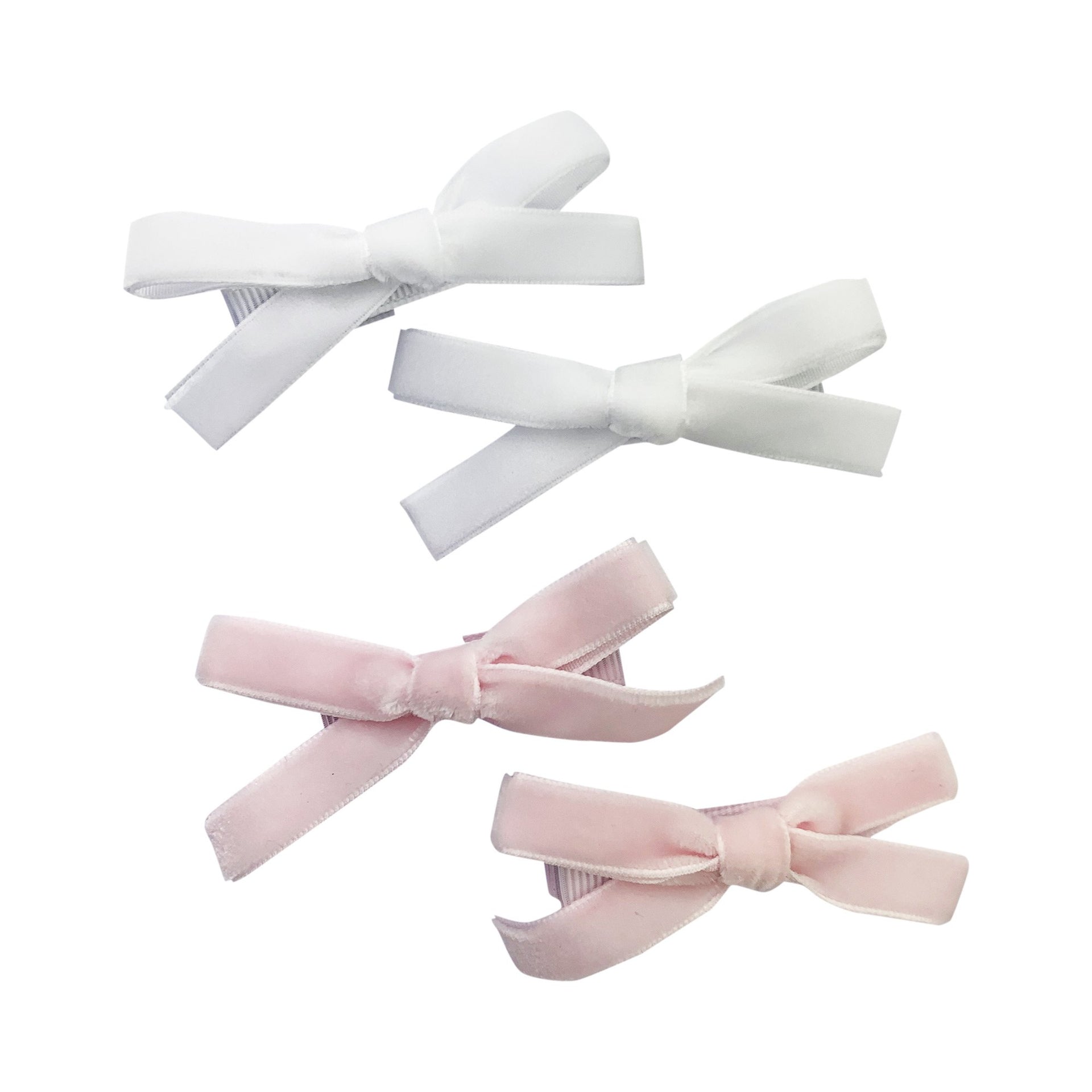 4 pack Velvet Alligator Clips School Girl Tied bows Ponytails Baby Wisp