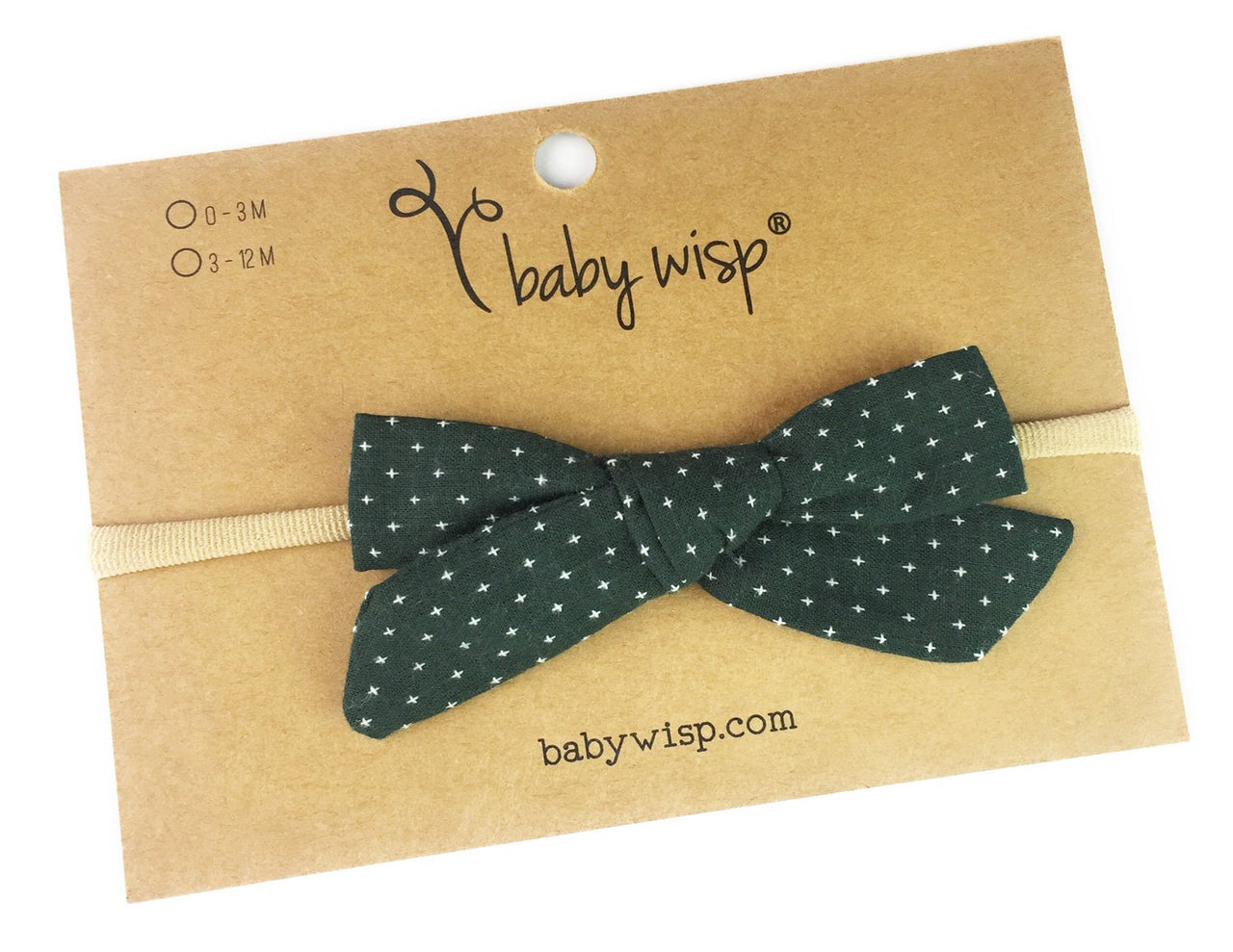 Infant Hand Tied Fabric Bow Headband - Starlite Baby Wisp