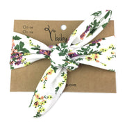 Top Knot White Floral Headband Baby Wisp