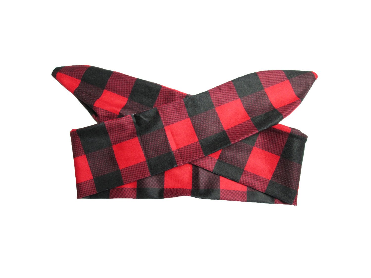 Top Knot Plaid Headband LumberJack Canadiana Print (Buffalo Plaid) Baby Wisp