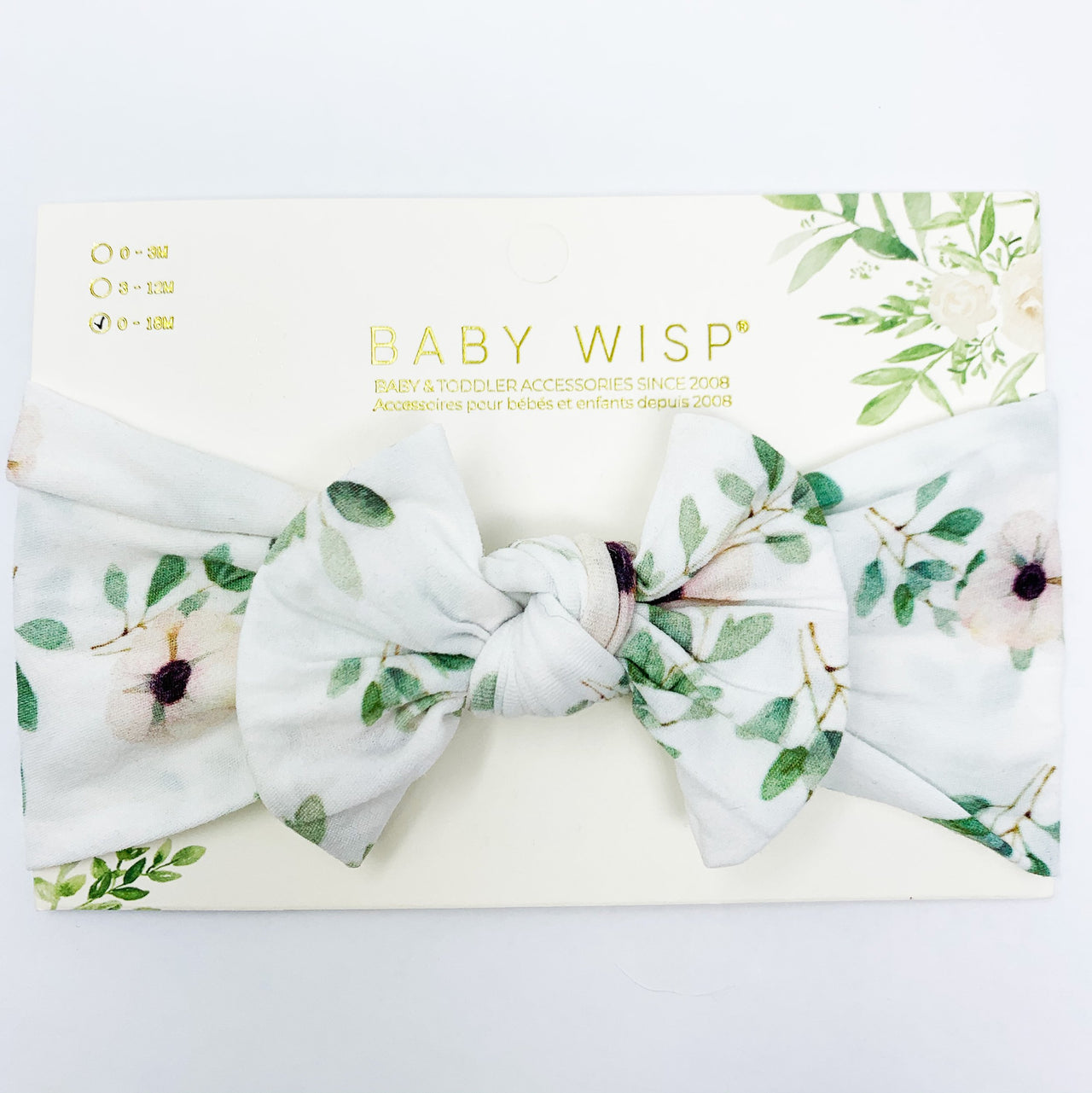 Infant Headwrap Nylon Bow Headband - Slow Floral Style Baby Wisp