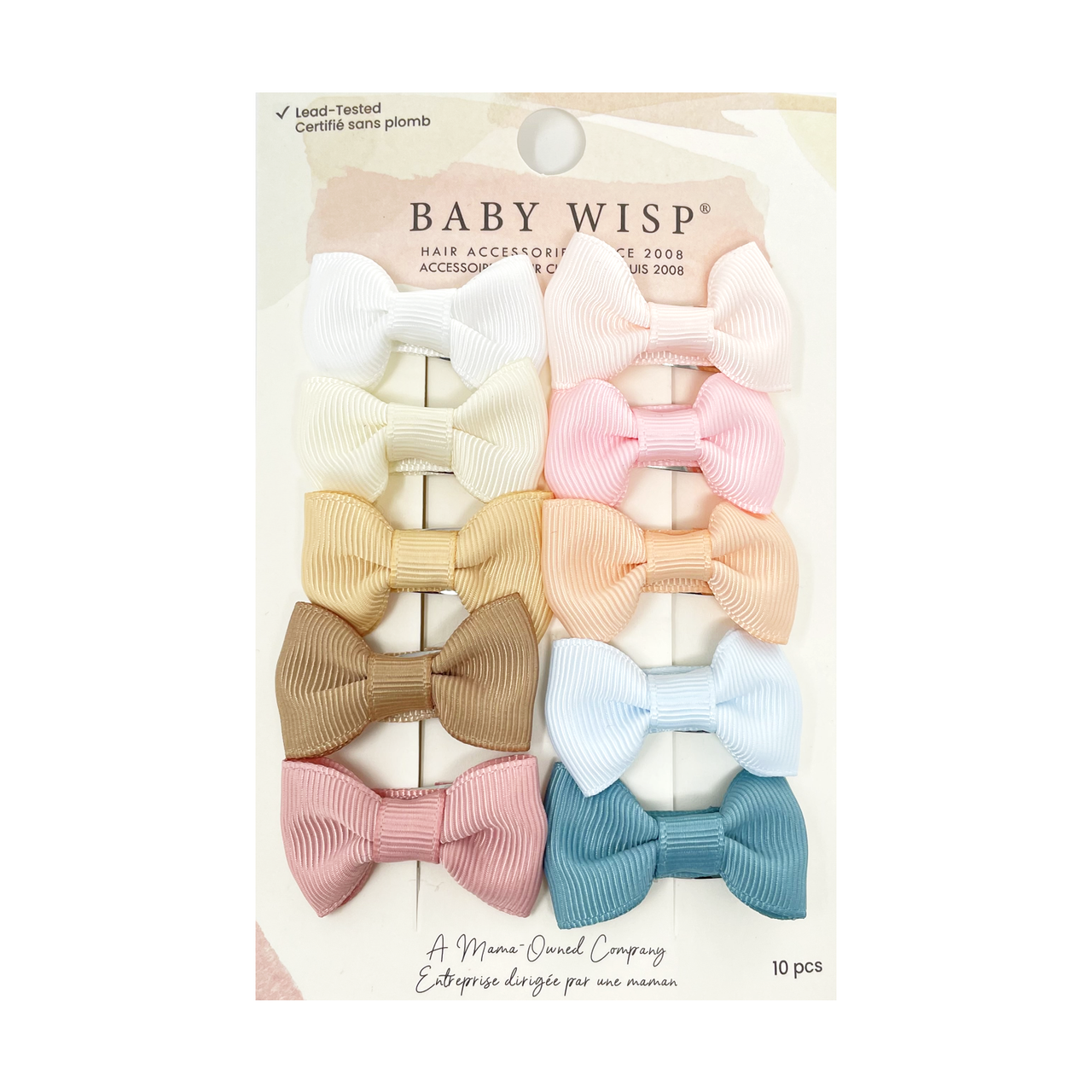 10 Pc Small Snap Charlotte Hair Bows - Cielo Baby Wisp