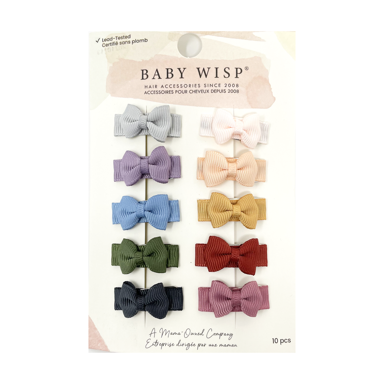 10 Pc Small Snap Tuxedo Grosgrain Hair Bows - Tomorrow Baby Wisp