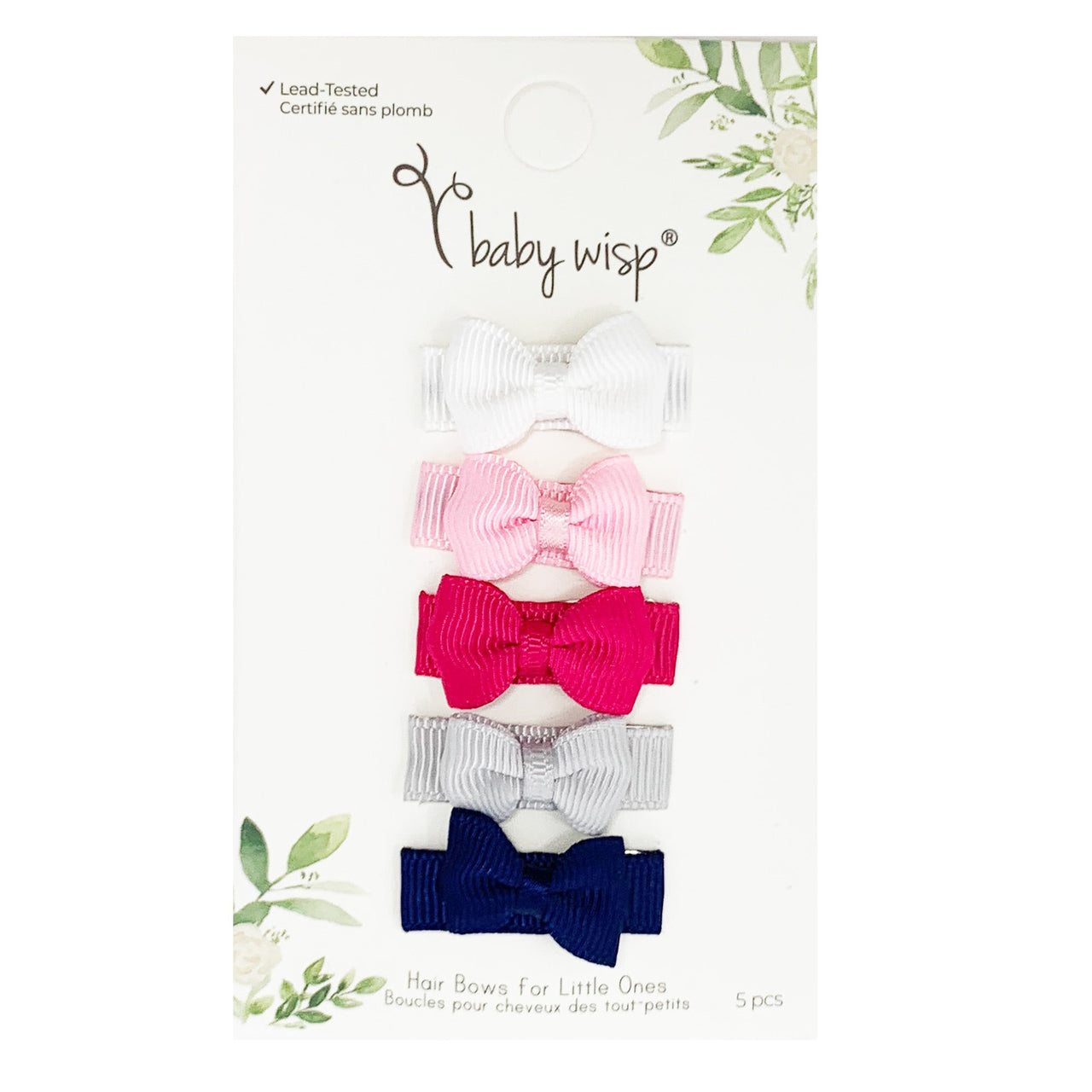 5 Small Snap Clips Mini Bows Tuxedo - PrepGirl Baby Wisp