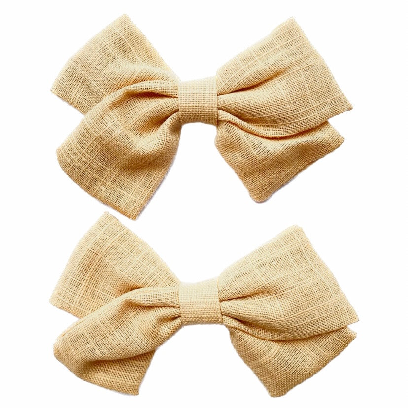 Emma Fabric Bows Pigtail Bows Alligator Clip - Main Image
