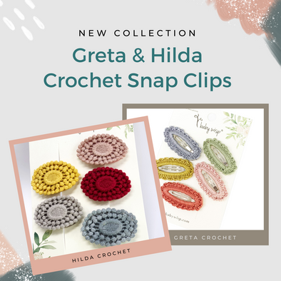 NEW! Greta & Hilda Crochet Snap Clips for Toddler Girls