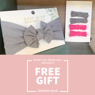 Free Headband and 4 Snap Clips with purchase at Baby Wisp
