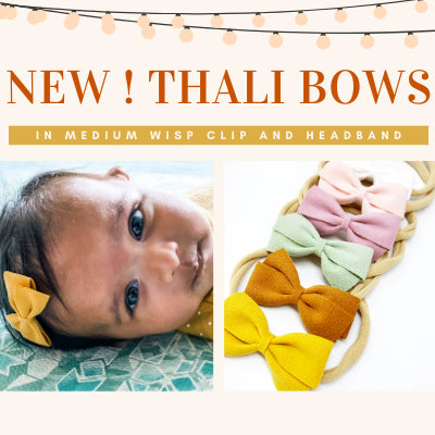 NEW THALI MEDIUM WISP CLIP BOWS AND HEADBANDS