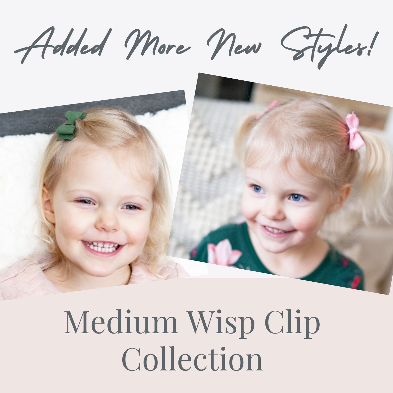 New Styles Added to our Medium Wisp Clip Collection: Billie Jean Bow & Aiyanna Bow