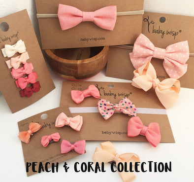 peach and coral baby accessories