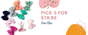Mix and Match | Snap Hair Bows 5 for $10.95