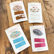 3 Bow and Hair Clips Accessory Gift Set Baby Wisp
