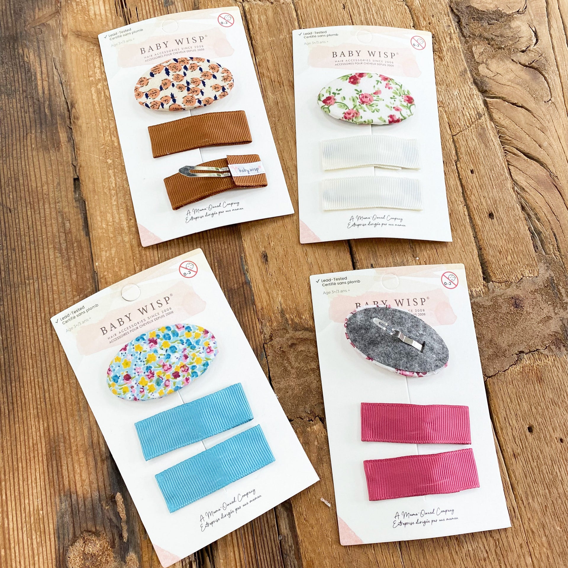 3 Bow and Hair Clips Accessory Gift Set Baby Wisp
