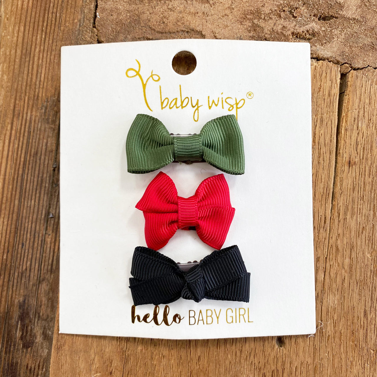 3 Mini Latch Wisp Clip Bows Gift Set - Holiday Gift Baby Wisp