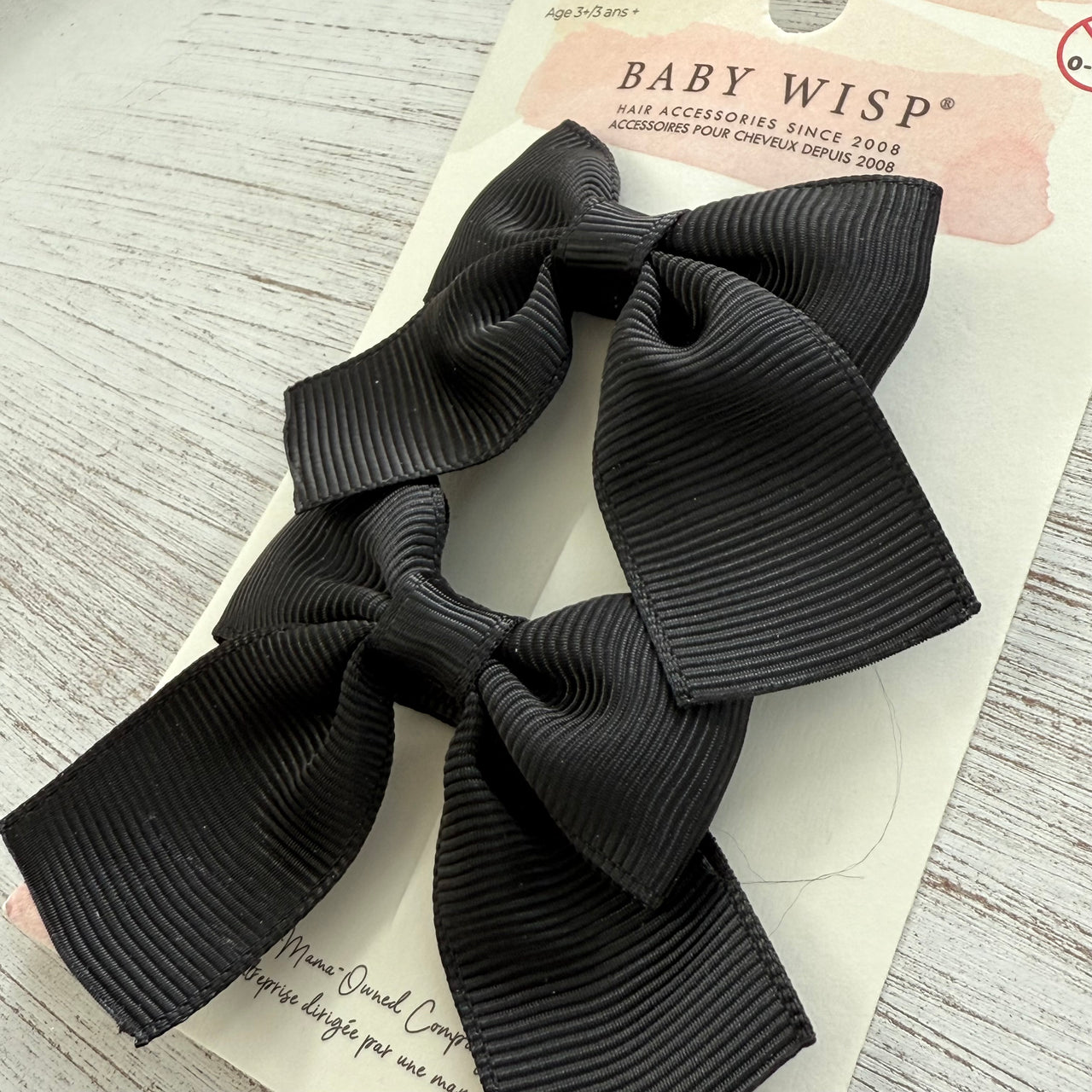 Pollyanna Toddler Bows - Alligator Hair Clip - Pigtail Pair - Black