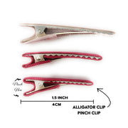 Diya Bow Alligator Hair Pigtial Clips - Fuchsia Baby Wisp