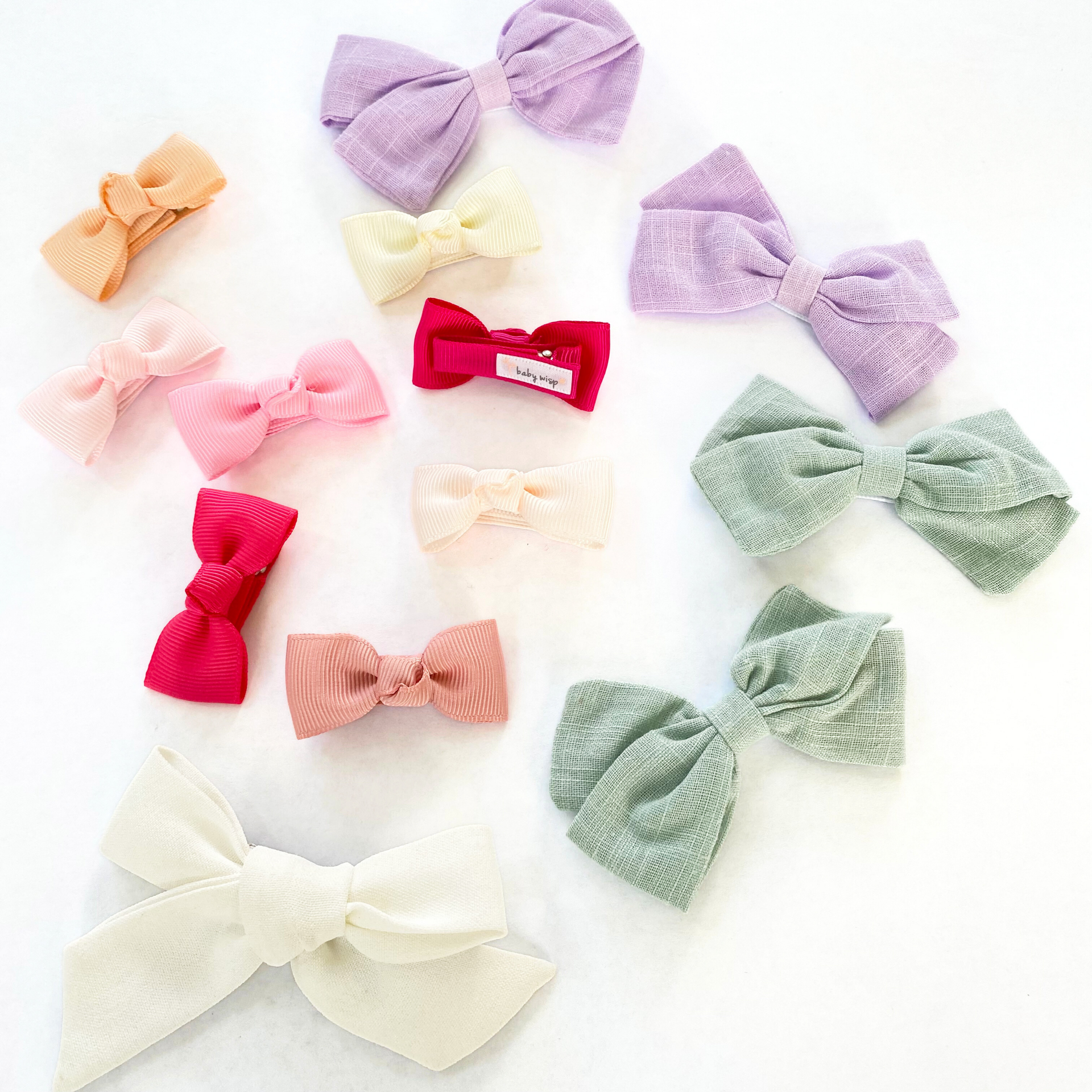 $15 SURPRISE DEAL INCLUDES Cotton Hat + 6  Other Bow Clips/ Headbands Baby Wisp