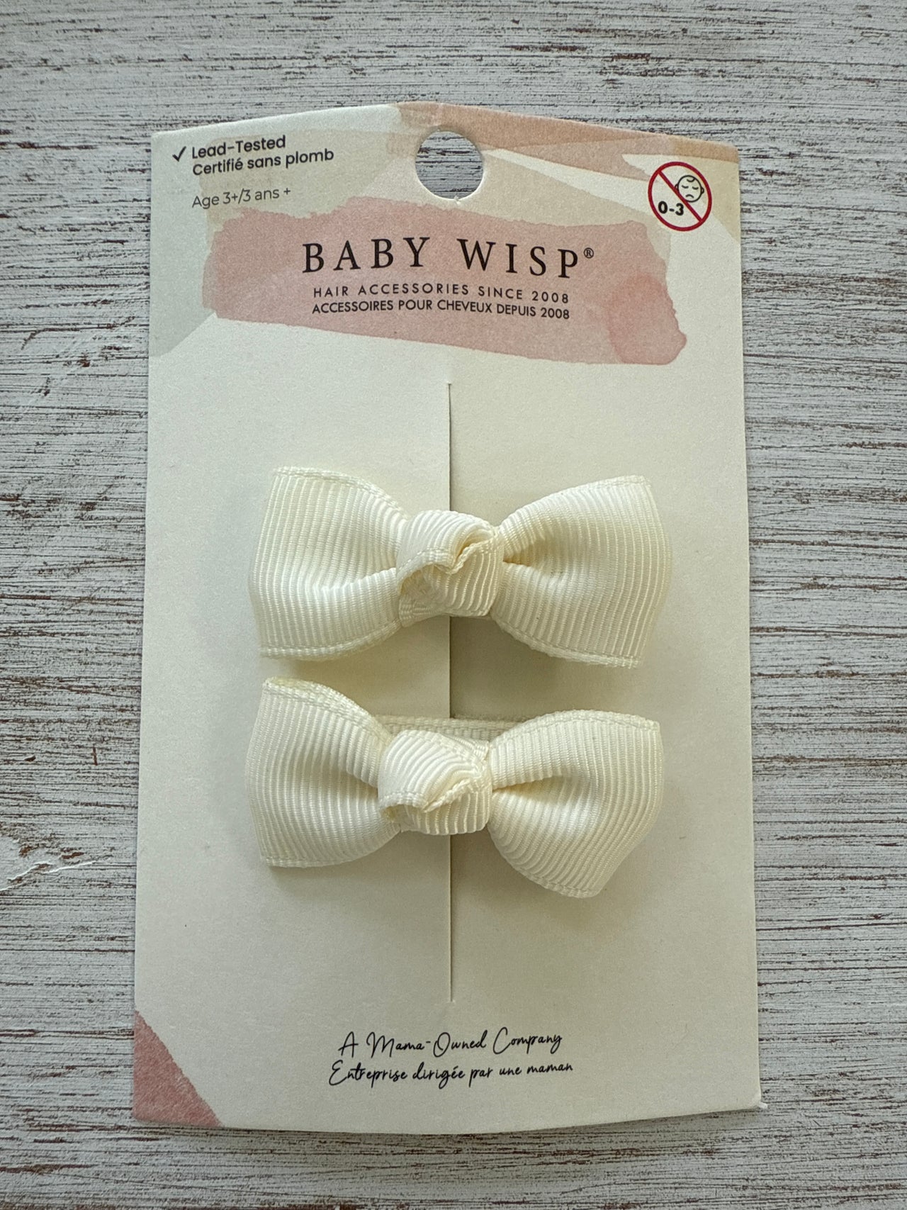 Diya Bows Alligator Hair Pigtial Clips - Ivory