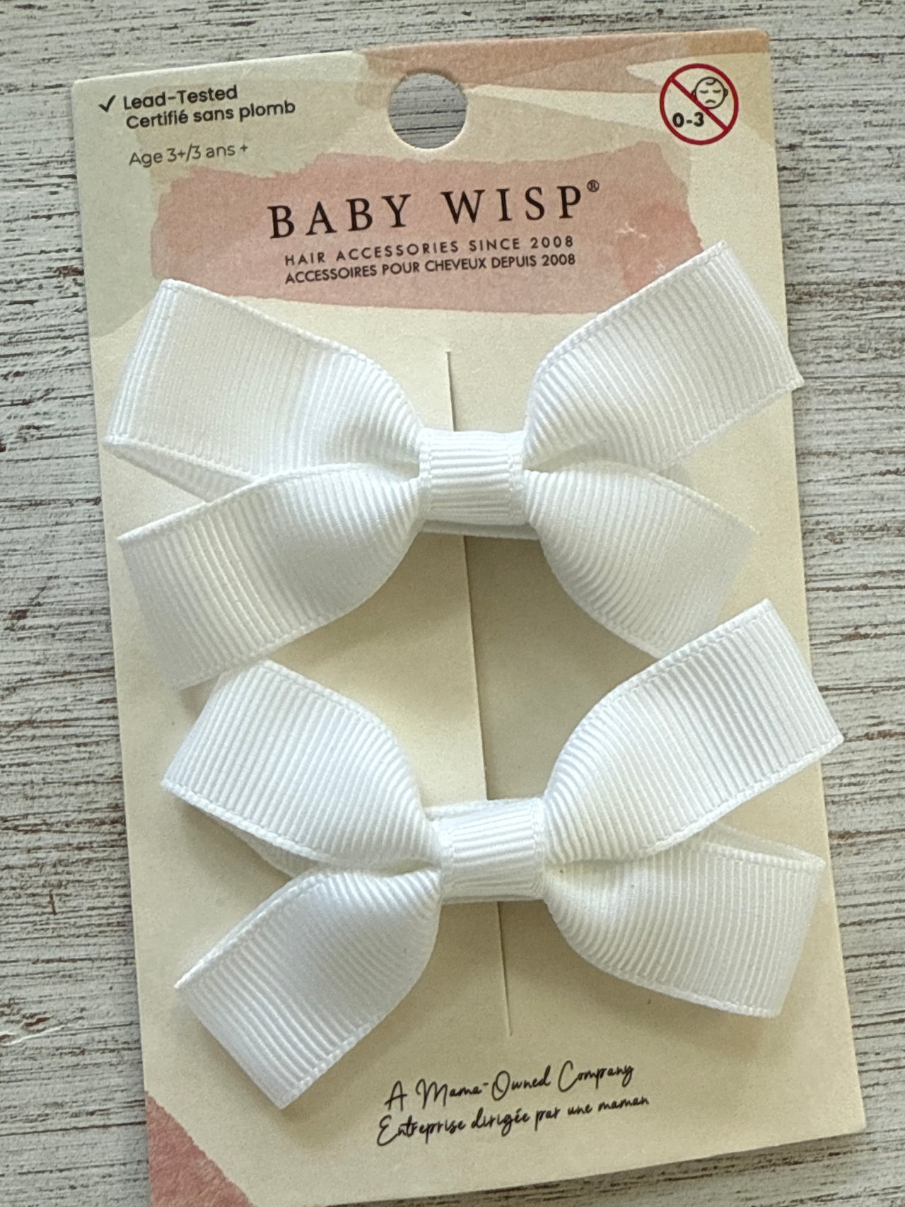 Sandra- 2 Pigtail Bows- Alligator Hair Clip - White