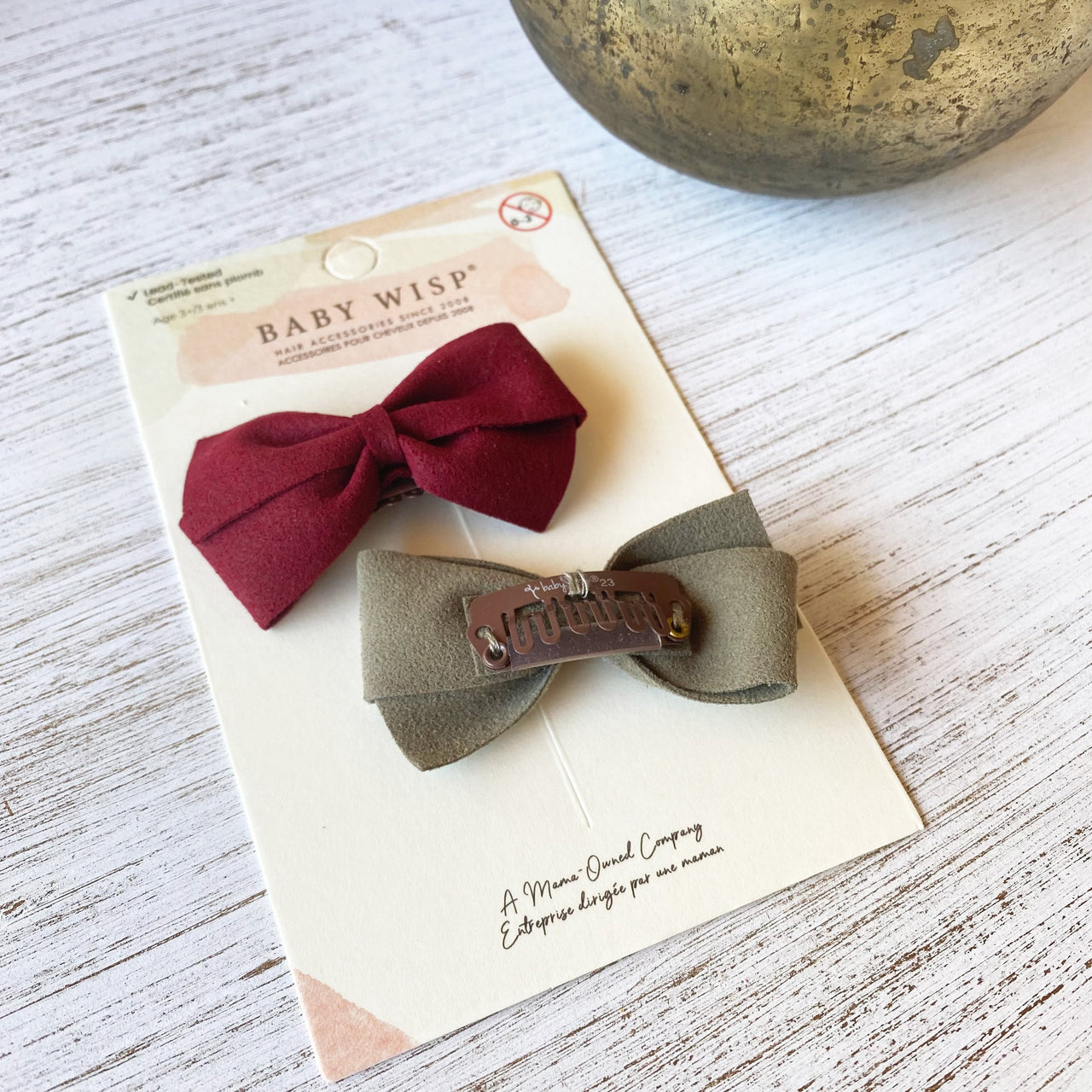 2 Thali Medium Wisp Clip Faux Suede Bows Toddler Girls Baby Wisp