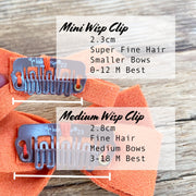 3 Billie Jean Medium Wisp Clip Faux Suede Bows- Festive Bows Baby Wisp