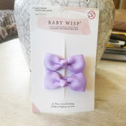 Diya Bow Alligator Hair Pigtail Bows 2 Clips - Lavender Baby Wisp