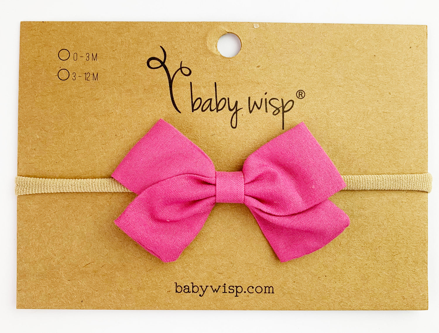 Emma Bow Infant Headband - Rasberry Pink Baby Wisp