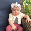 Infant Headwrap Nylon Knotted Bow Headband - Black Baby Wisp