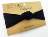 Knotted Headwrap Headband - Black Baby Wisp