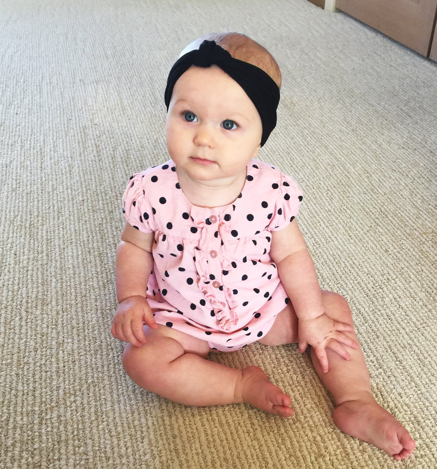 Infant Headwrap - Turban Knotted Nylon Headband - Golden Mustard Baby Wisp
