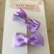 Diya Bow Alligator Hair Pigtail Bows 2 Clips - Lavender Baby Wisp