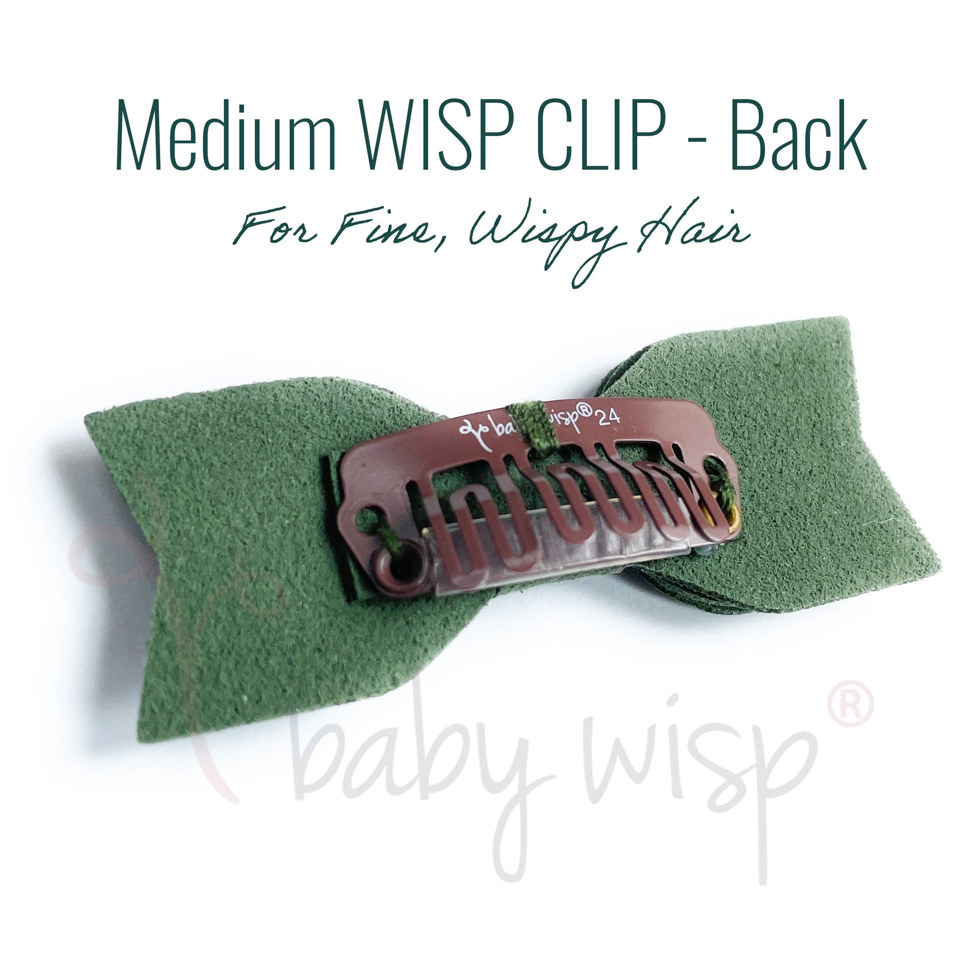 Medium Wisp Clip - Billie Jean Faux Suede Bow Baby Wisp