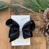 Boutique Bow with Rhinestone Wrap Americana Bow Pinch Clip - Black Baby Wisp