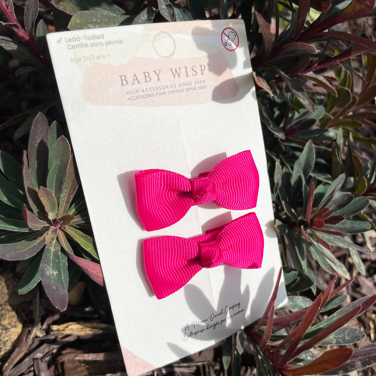 Diya Bow Alligator Hair Pigtial Clips - Fuchsia Baby Wisp