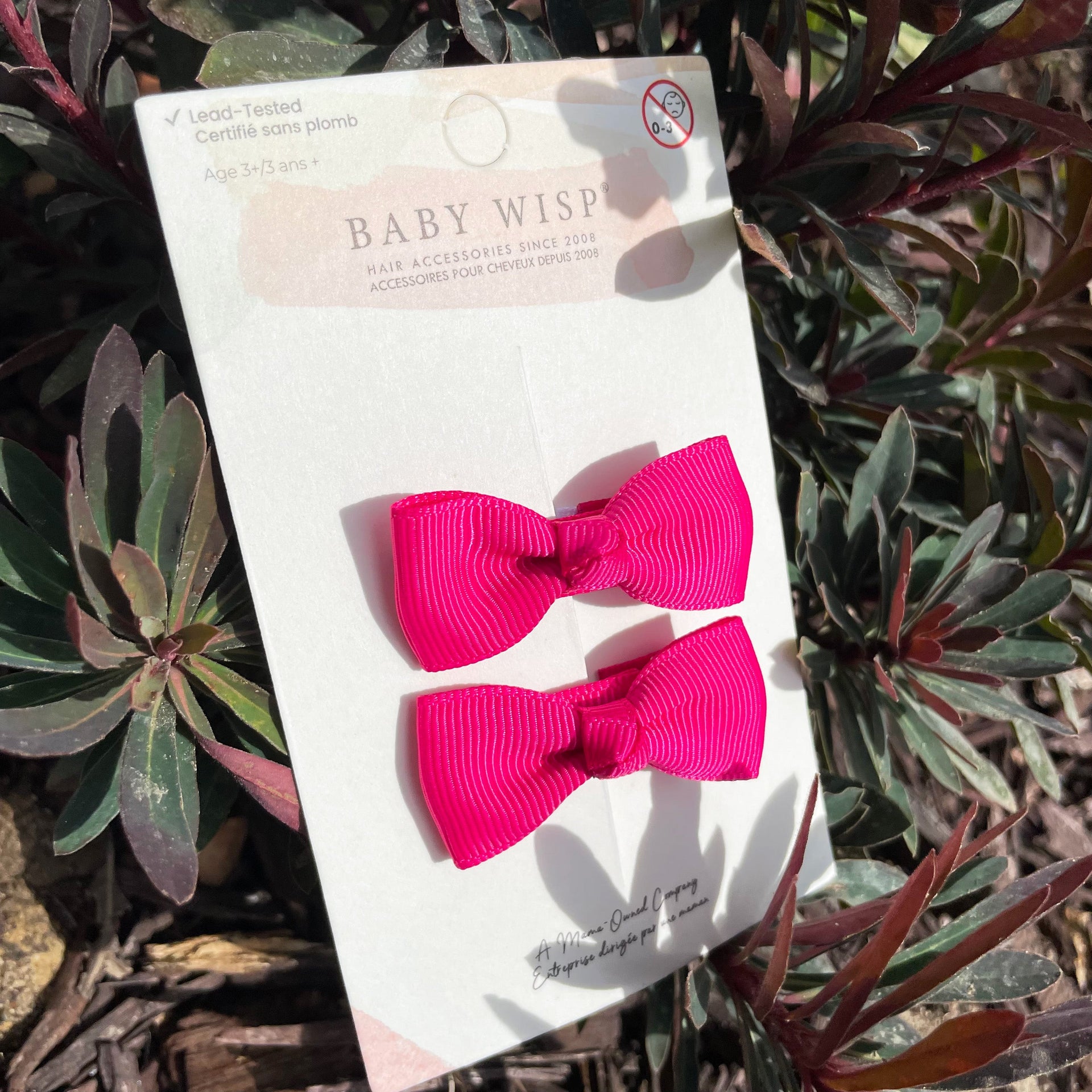 Diya Bow Alligator Hair Pigtial Clips - Fuchsia Baby Wisp