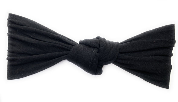 Knotted Headwrap Headband - Black Baby Wisp