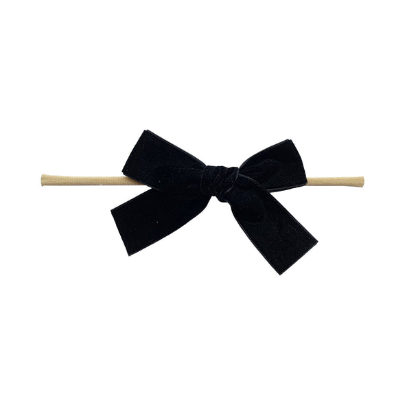 Black Velvet Bow - Baby and Toddler Headband Baby Wisp