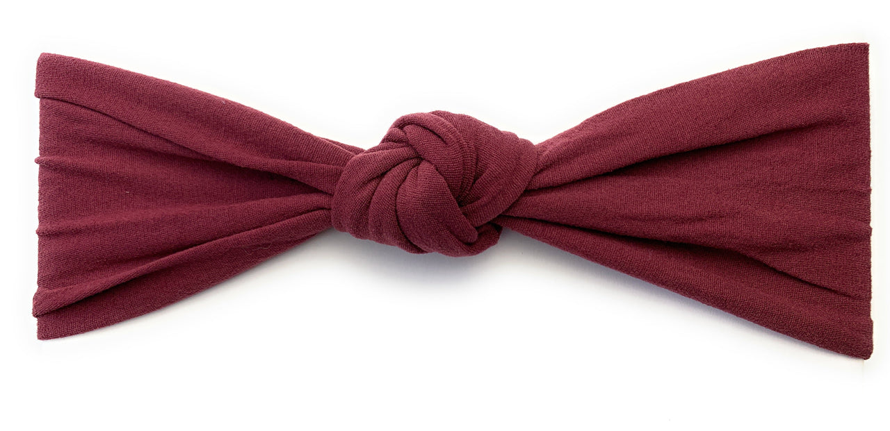 Infant Headwrap - Boho Knot Headband - Burgundy Baby Wisp