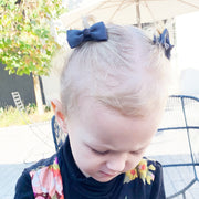 Diya Bow Alligator Hair Pigtial Clips - Black Baby Wisp