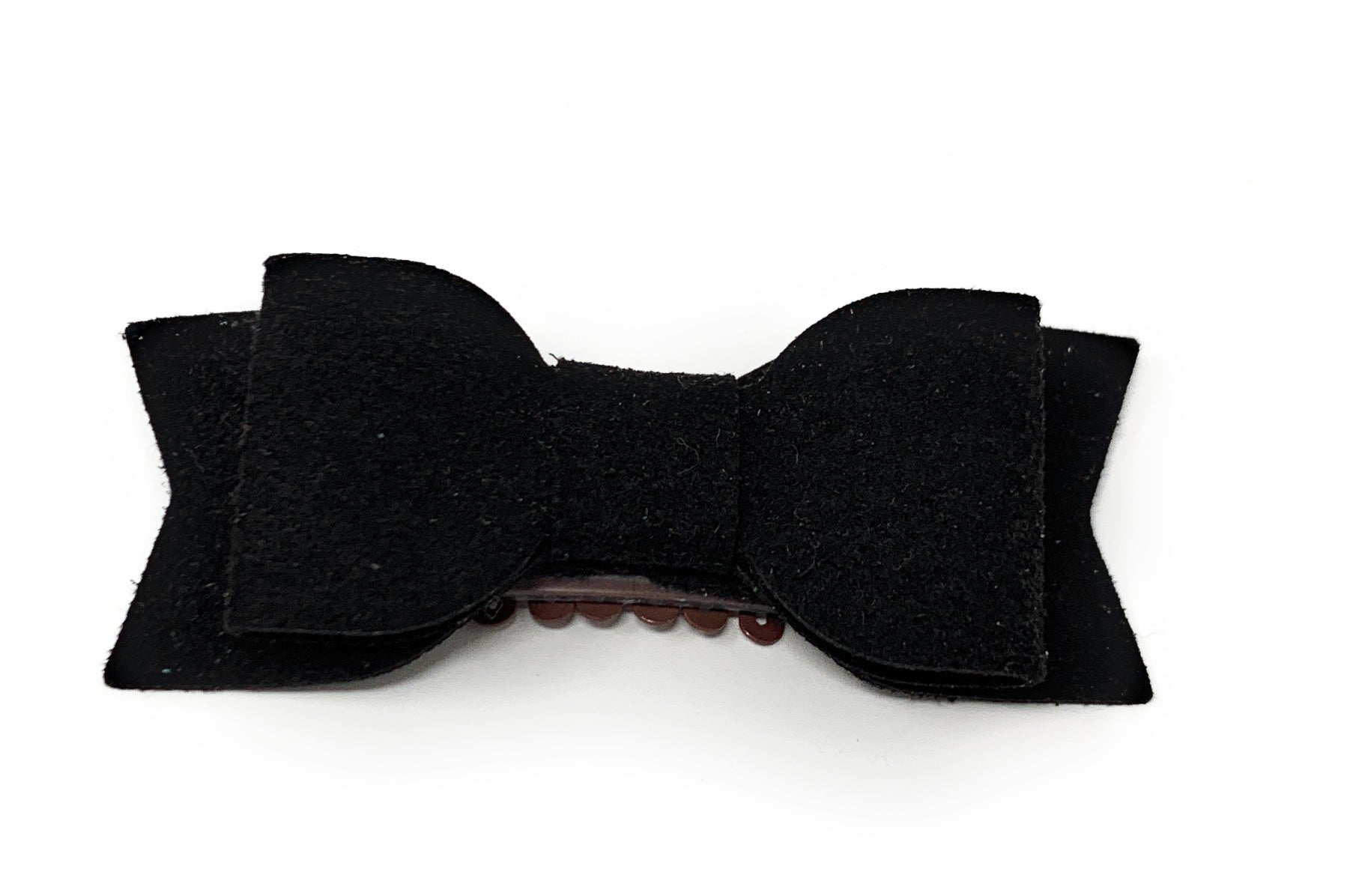 Medium Wisp Clip - Billie Jean Faux Suede Bow - Black Baby Wisp