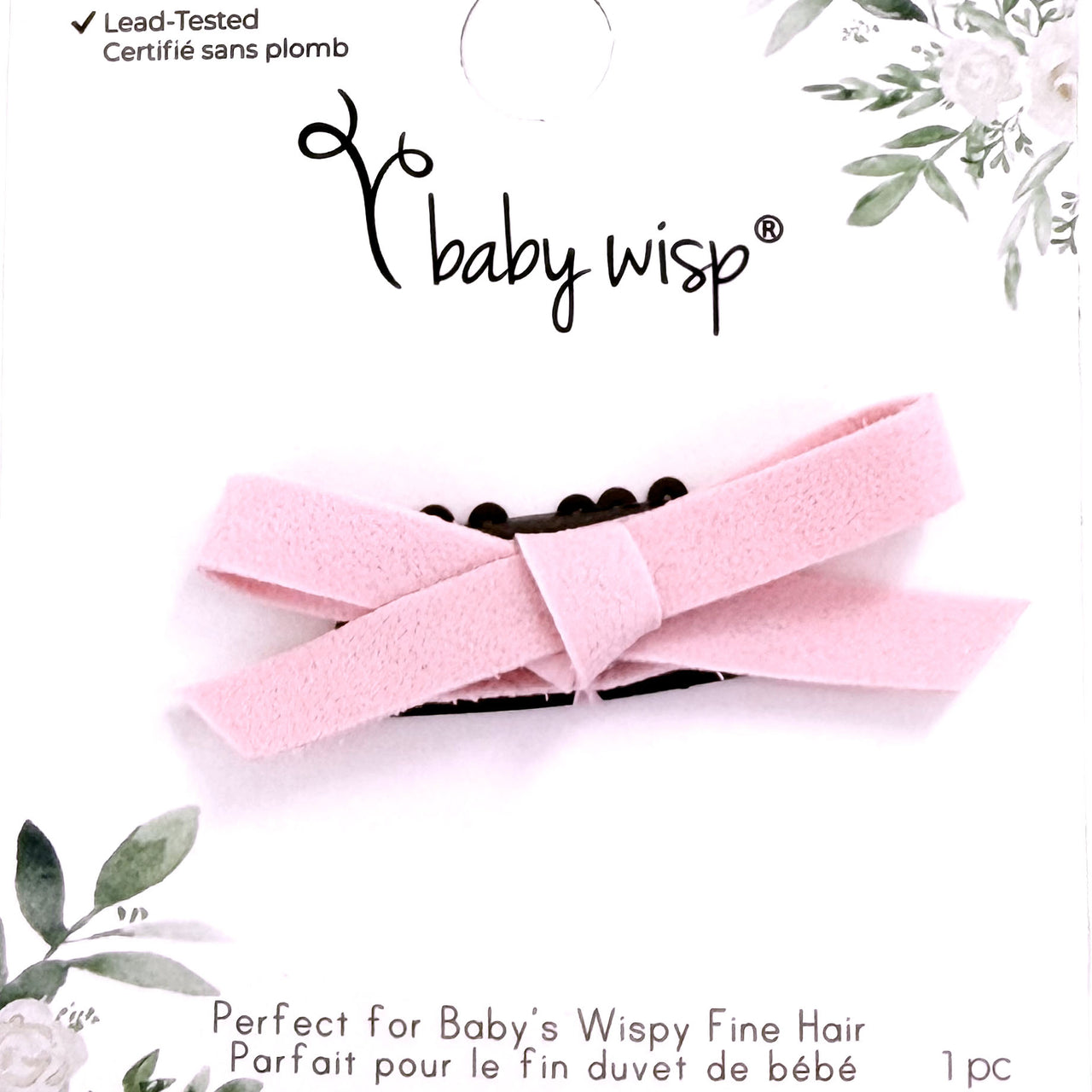 Wisp Clip - Fine, Wispy Hair Bow Faux Suede Hand Tied Bow