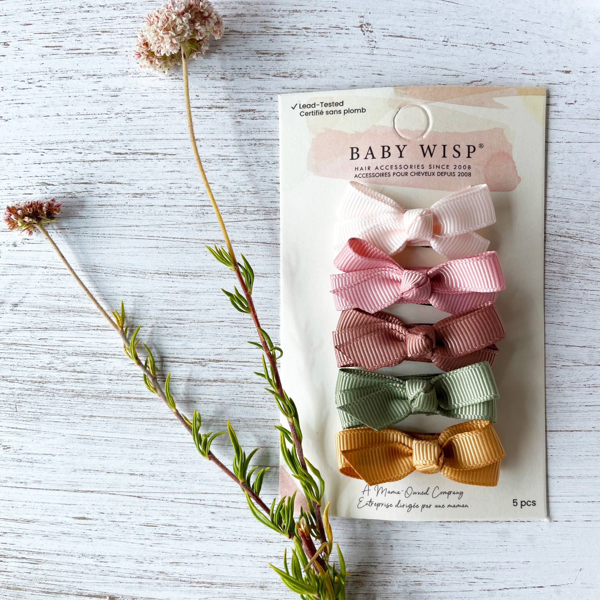 Small Snap Clips Chelsea Boutique Bow Collection - Pink Papaya Baby Wisp