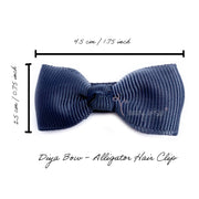 Diya Bow Alligator Hair Pigtial Clips - Black Baby Wisp