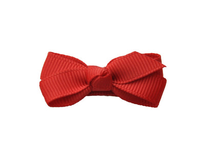 Mini Wisp Clip Ribbon Bow Chelsea Boutique Bow - Red Baby Wisp