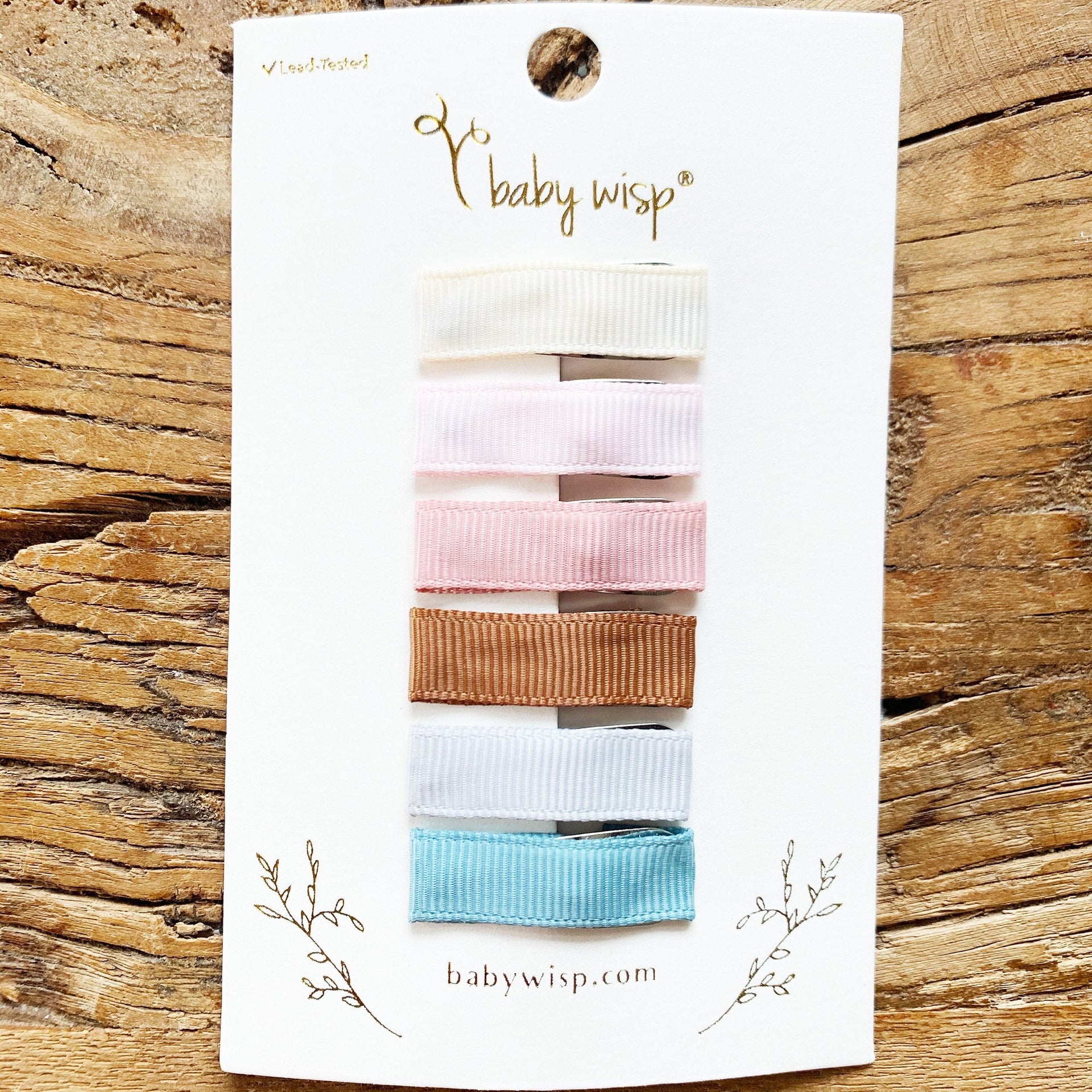 54 Small Snap Ribbon Lined Clips -  Bundle Deal for All Seasons - Simple Ribbon Snap Clips Baby Wisp